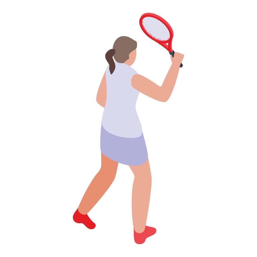 Female player icon isometric vector. Sport coach vector