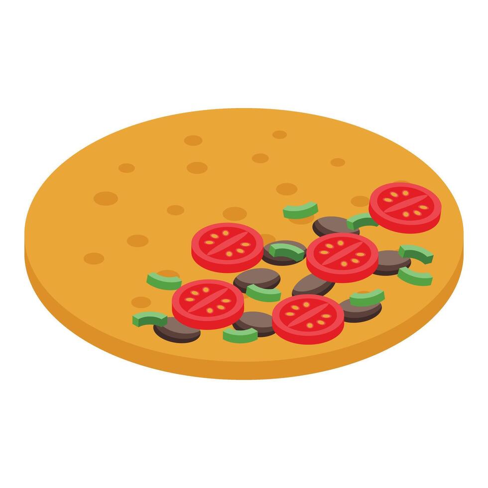 Quesadilla preparation icon isometric vector. Vegetable cheese vector