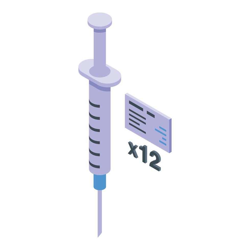 Treatment history injection icon isometric vector. Person document vector