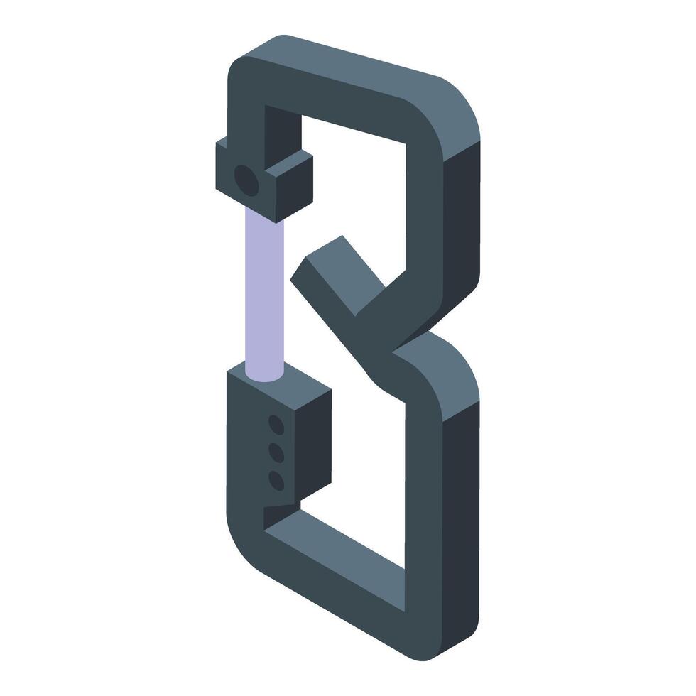 Carbine icon isometric vector. Climber clasp vector