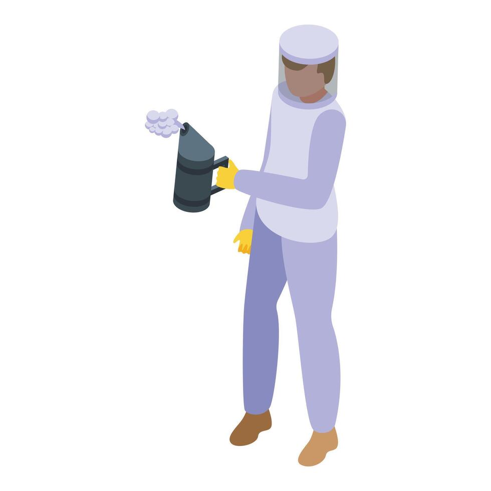 Apiarist smoker device icon isometric vector. Work garden vector