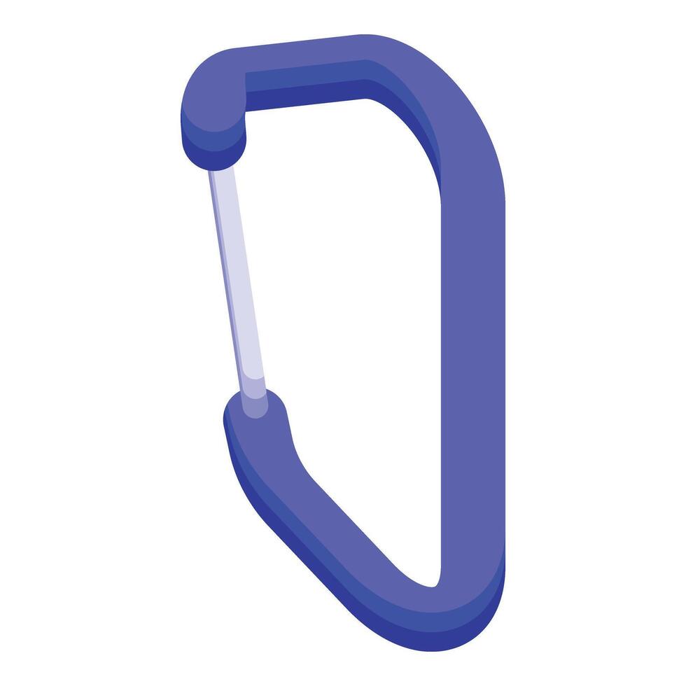 azul carabina icono isométrica vector. cámping la seguridad cuerda vector