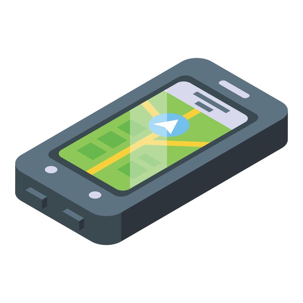 Location travel bike computer icon isometric vector. Device distance vector