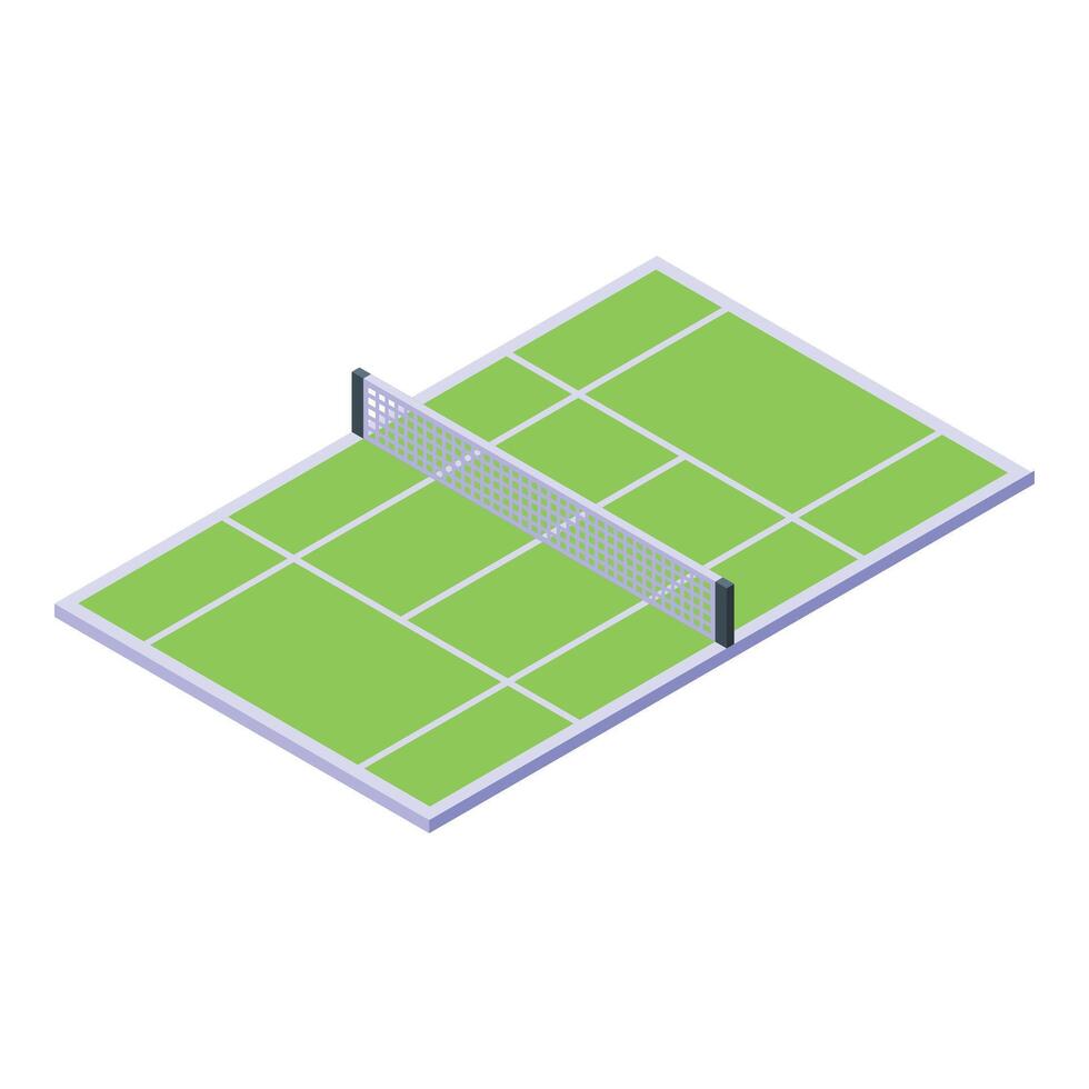 tenis Corte icono isométrica vector. juego campo vector