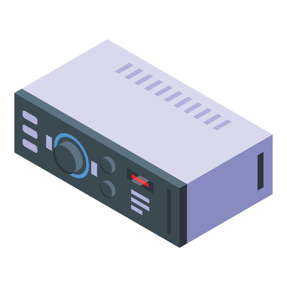 Car music amplifier icon isometric vector. Control system vector