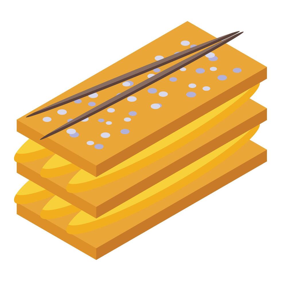 Pastry cream icon isometric vector. Menu dessert vector