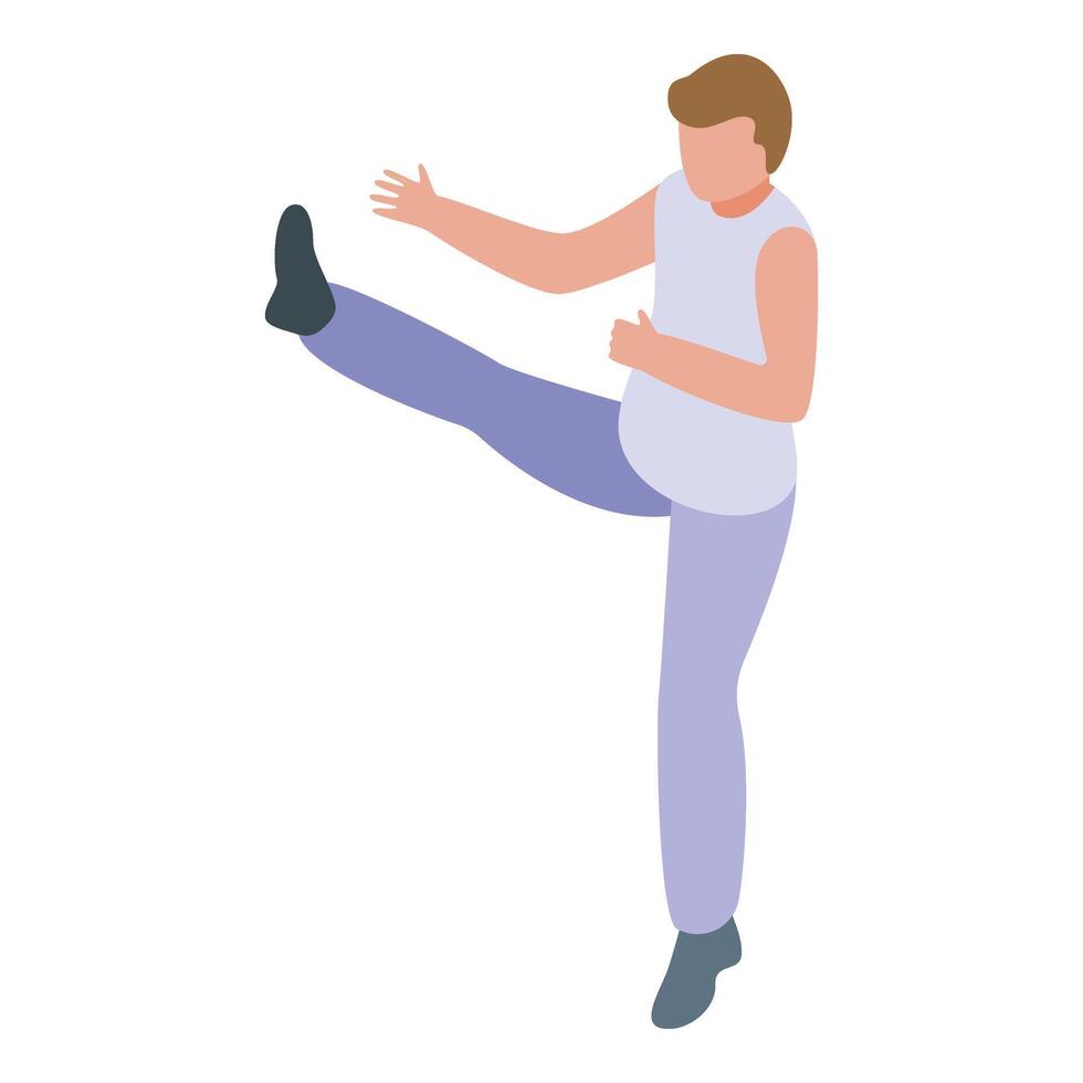 Exercise capoeira icon isometric vector. Sport fitness vector