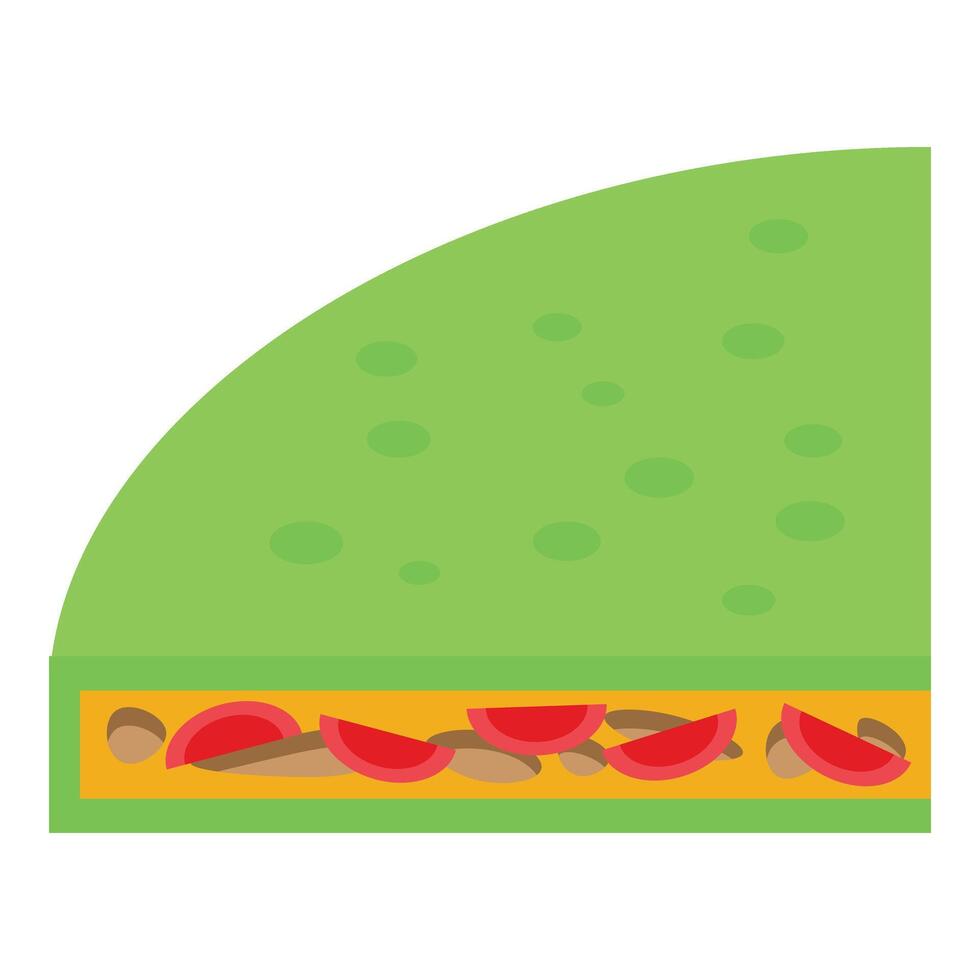 Green lime quesadilla icon isometric vector. Vegetable breakfast vector