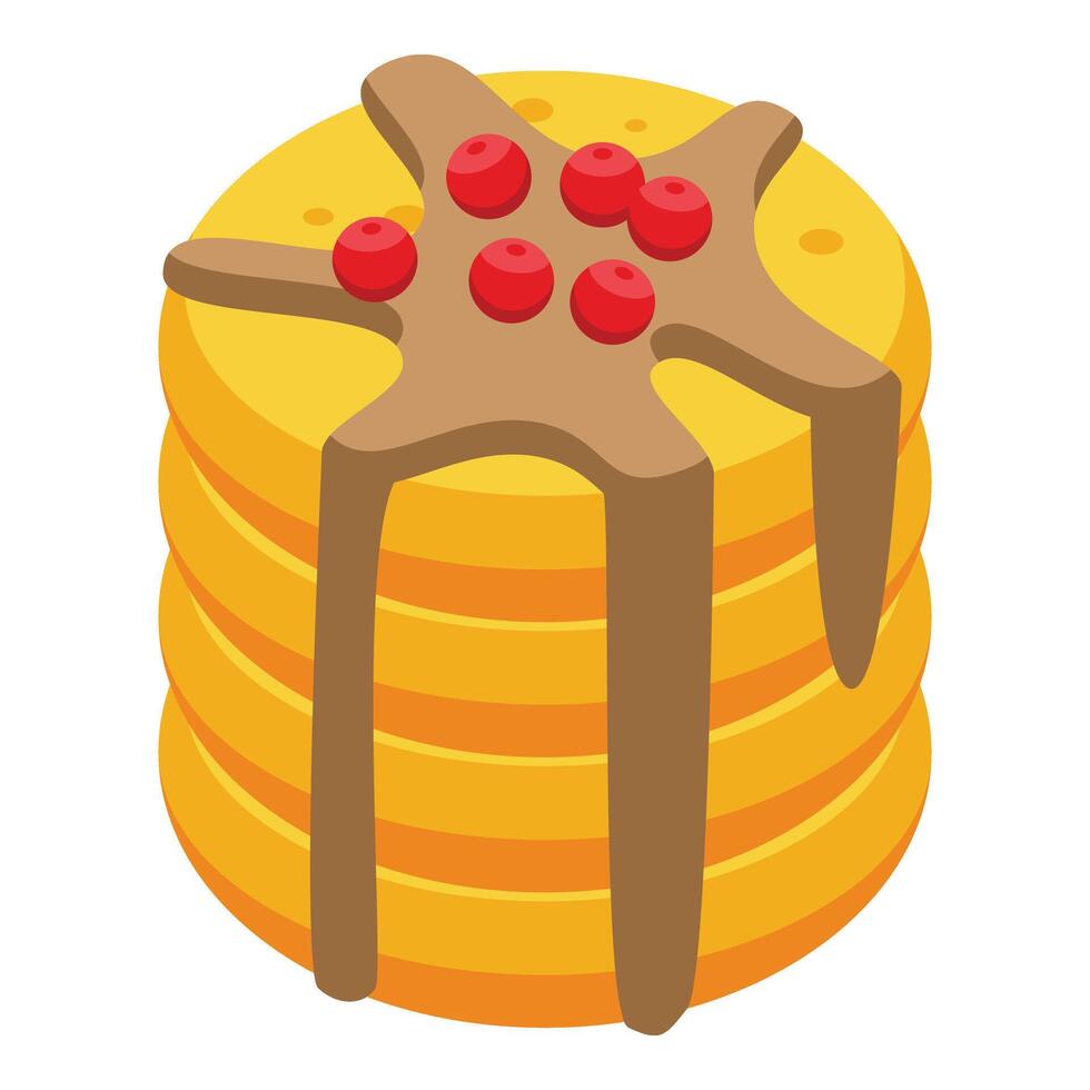 Cream pancake icon isometric vector. Happy celebration vector