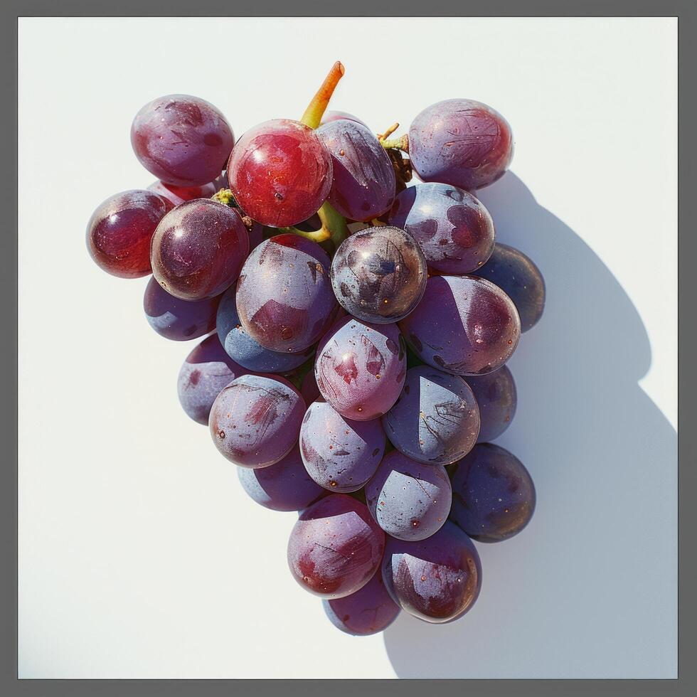 AI generated Bunch of Grapes on Table photo