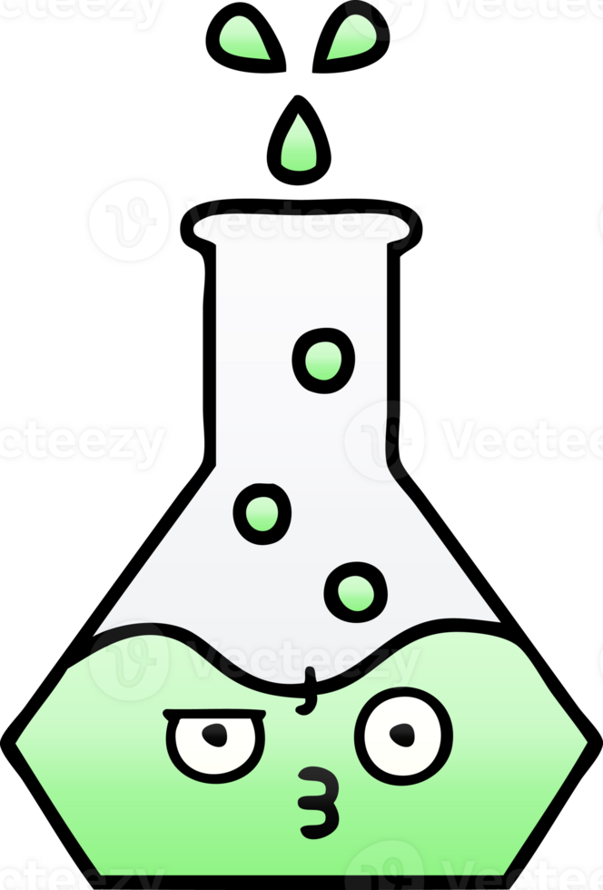 gradient shaded cartoon of a science beaker png
