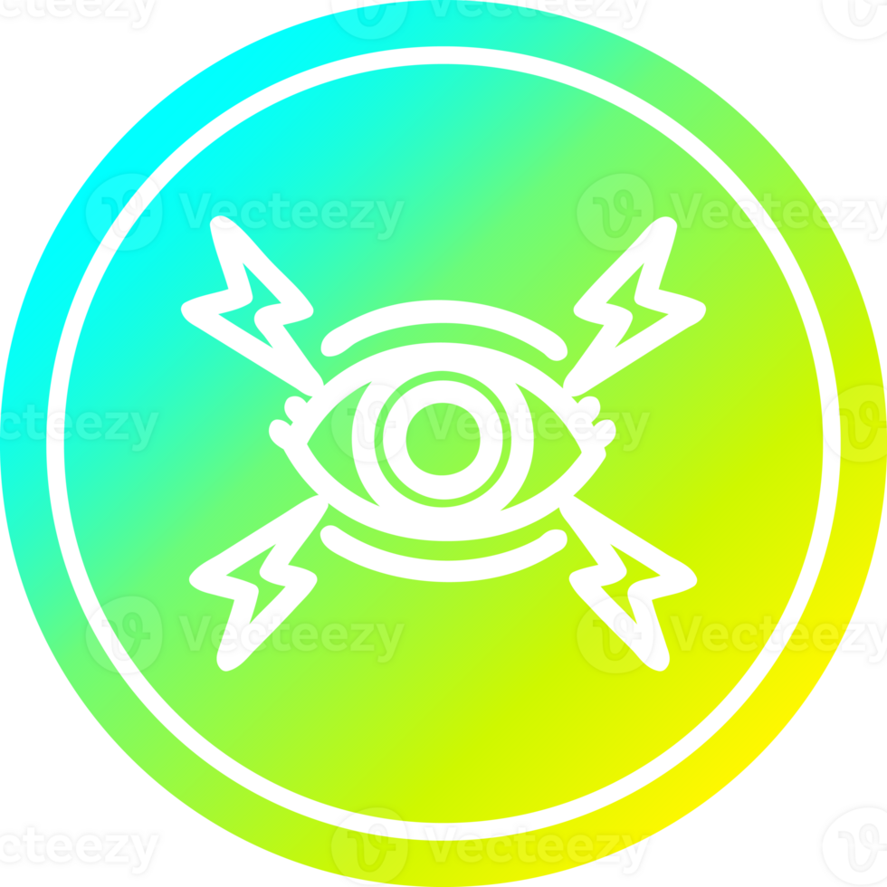 mystic eye circular icon with cool gradient finish png