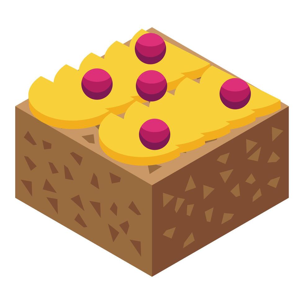 Napoleon cake icon isometric vector. Party menu cafe vector