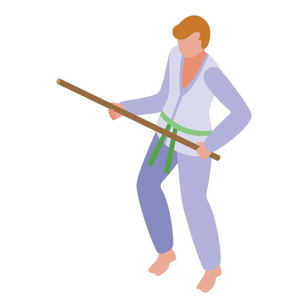 Fast training aikido icon isometric vector. Competition person vector