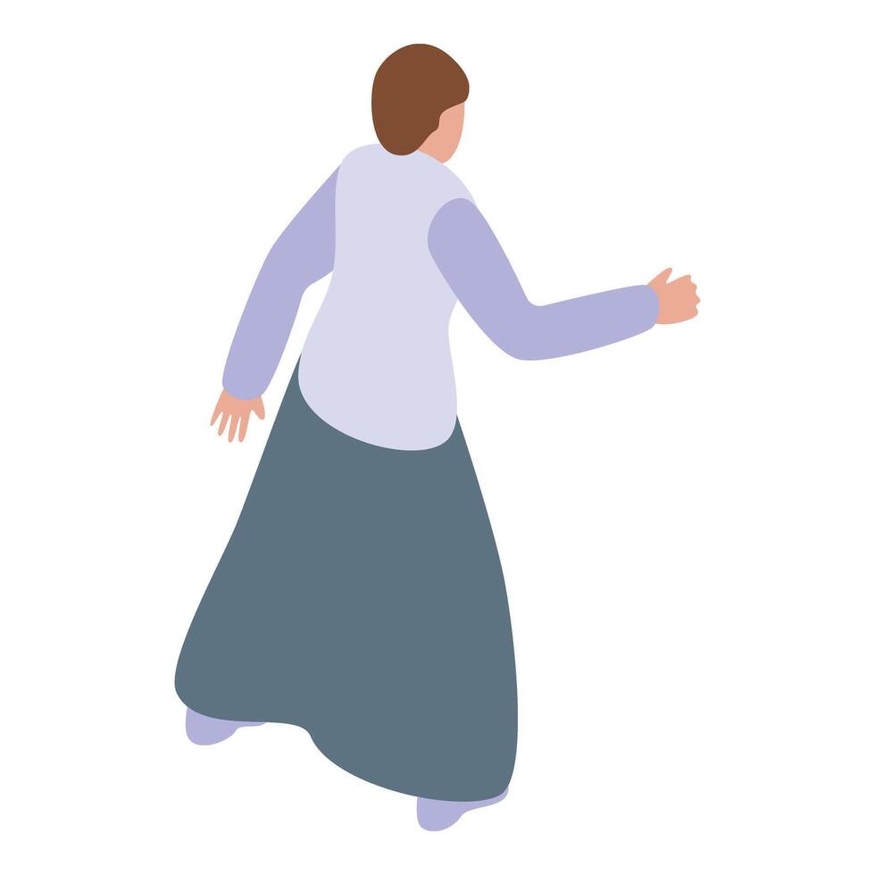 Aikido move icon isometric vector. Training session vector