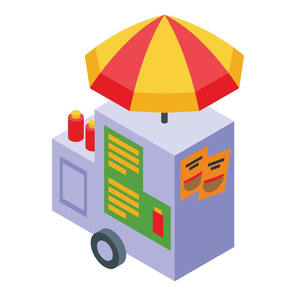 New York street food cart icon isometric vector. Travel usa vector