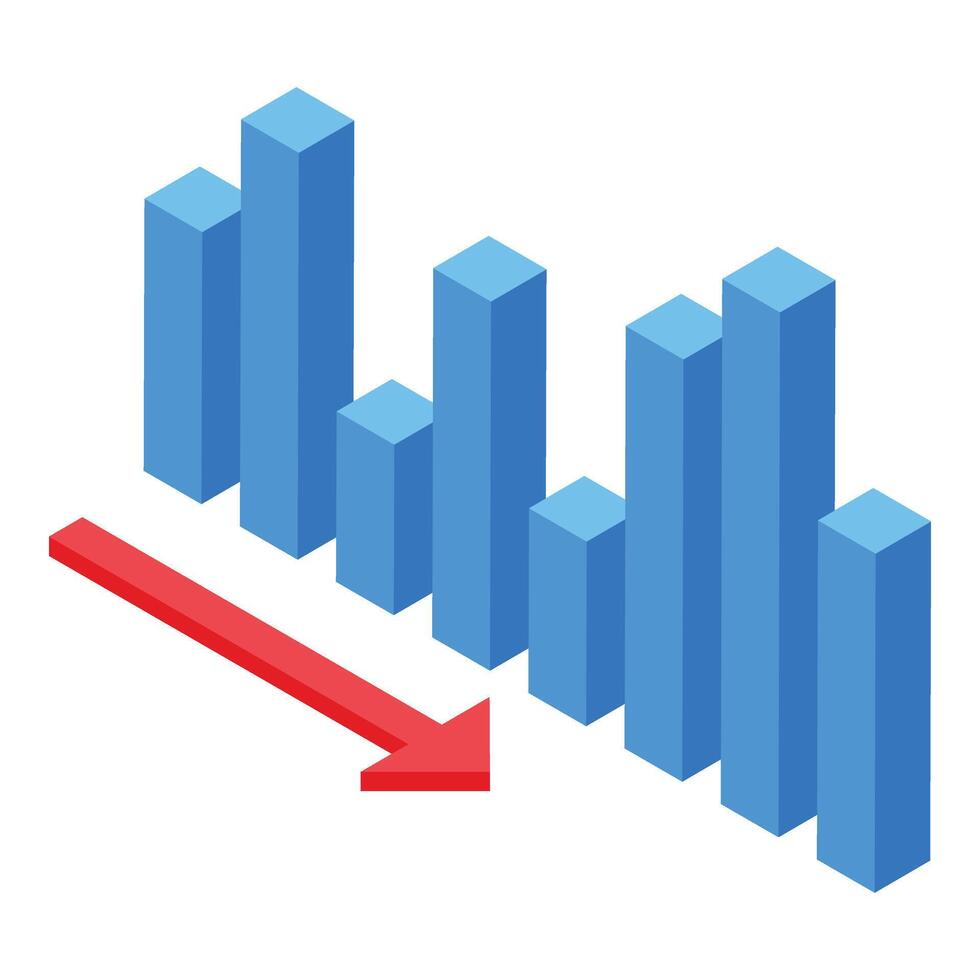 márketing herramienta grafico icono isométrica vector. lugar de trabajo social vector