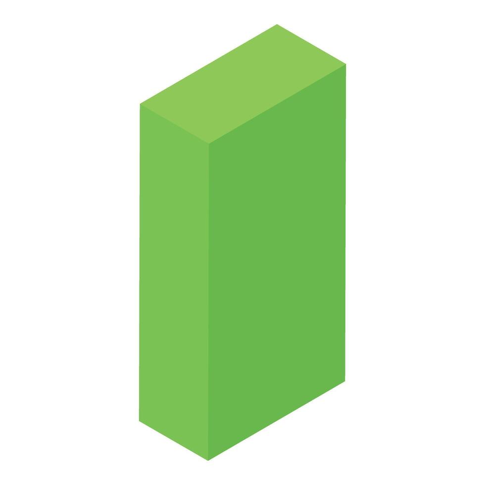 Green wooden block icon isometric vector. Children construction vector