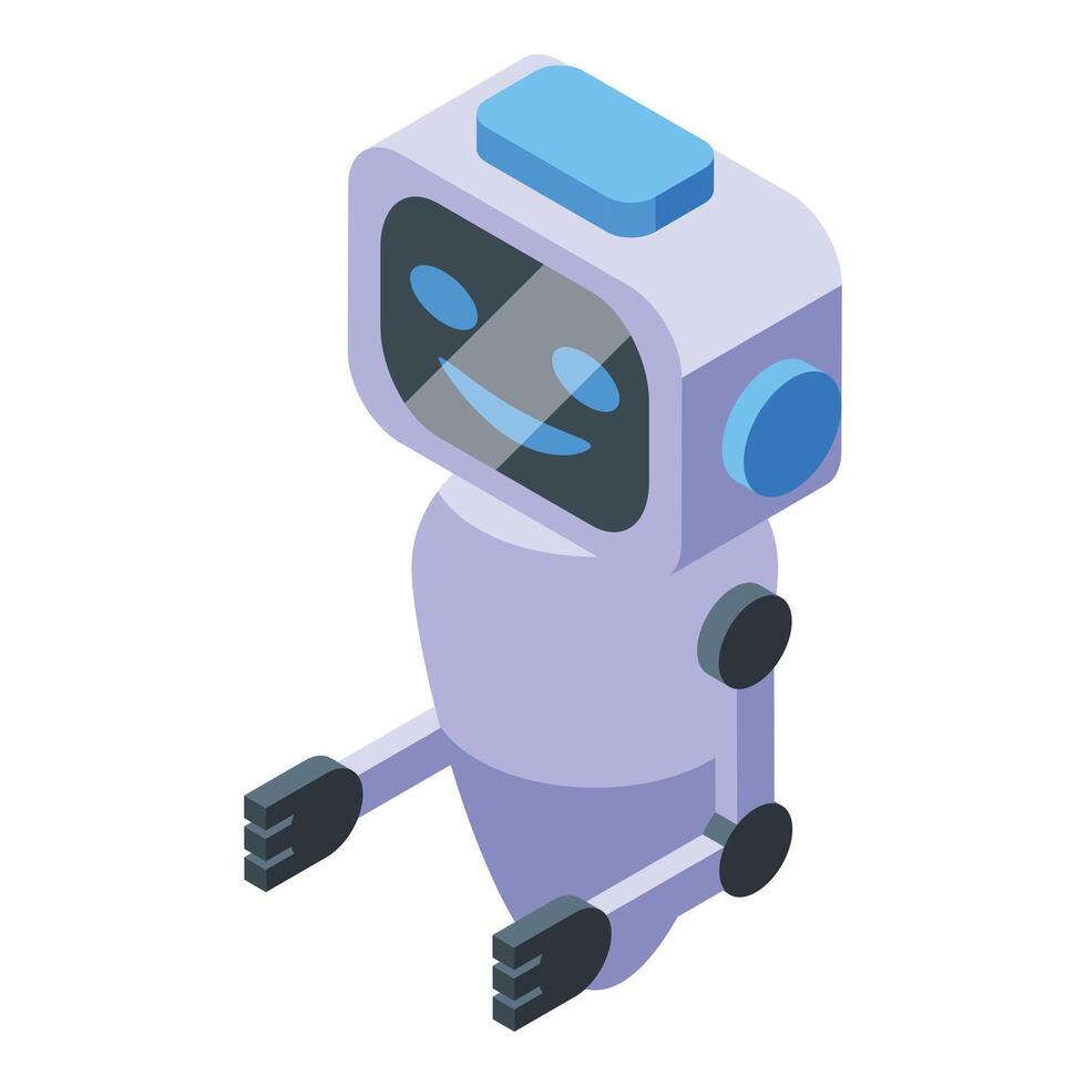 Robot marketing icon isometric vector. Social media vector