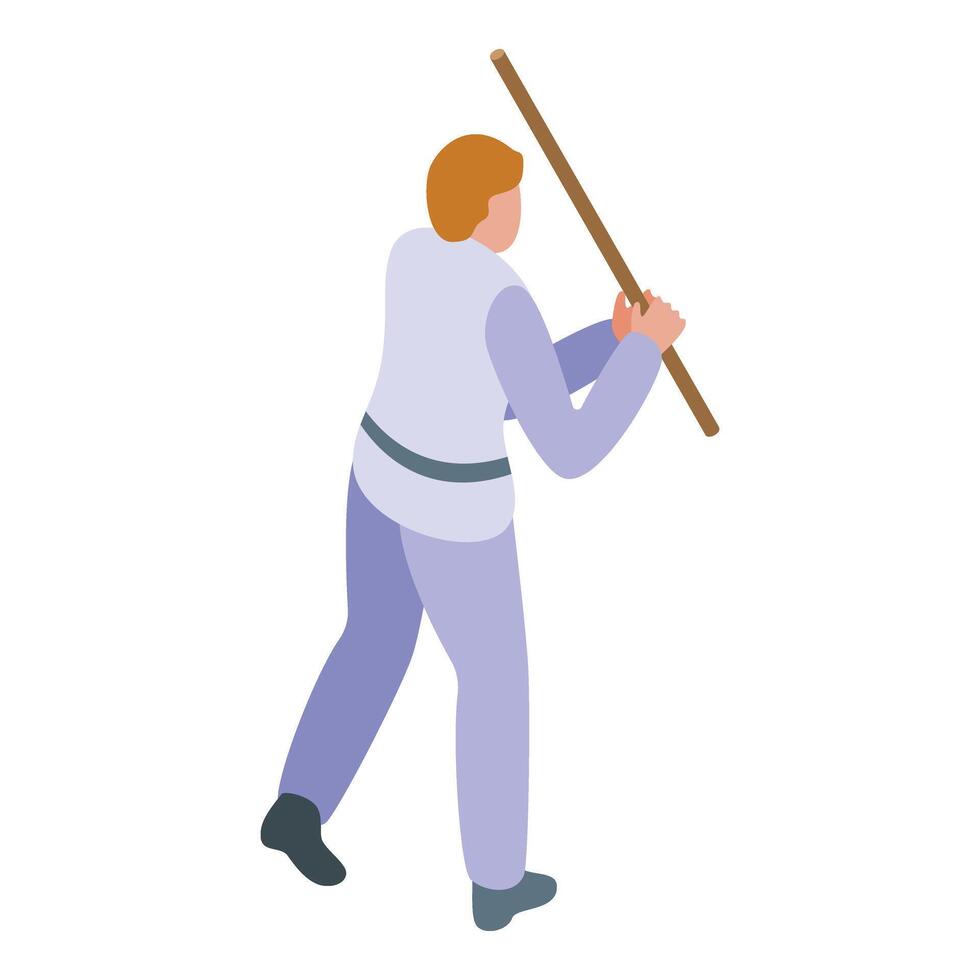 Aikido fighter icon isometric vector. Fitness karate vector