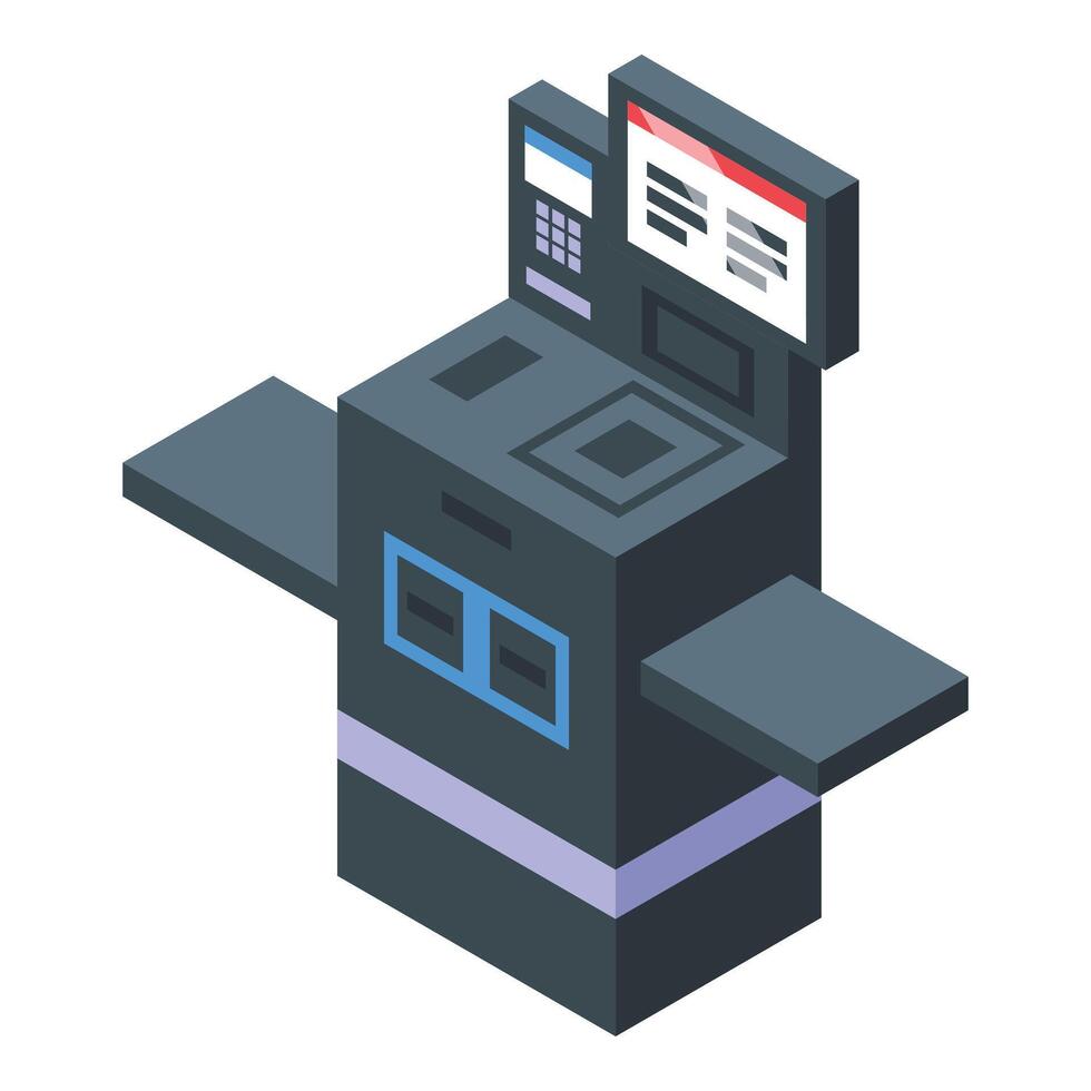 Scan counter store icon isometric vector. Self service vector
