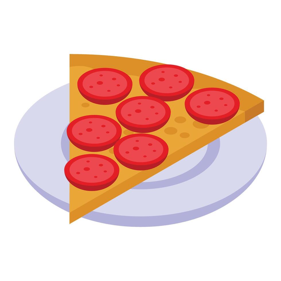 Street pizza slice icon isometric vector. United states vector