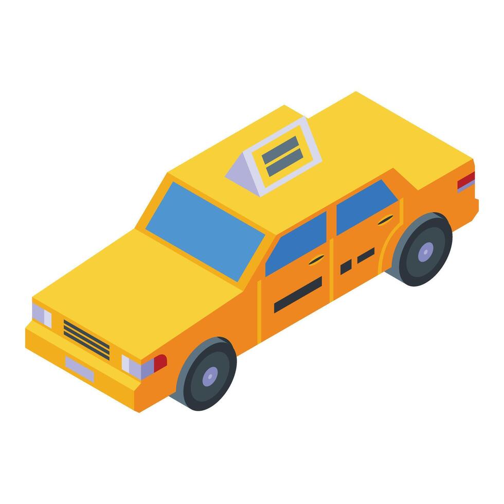 Nyc taxi car icon isometric vector. Big journey vector