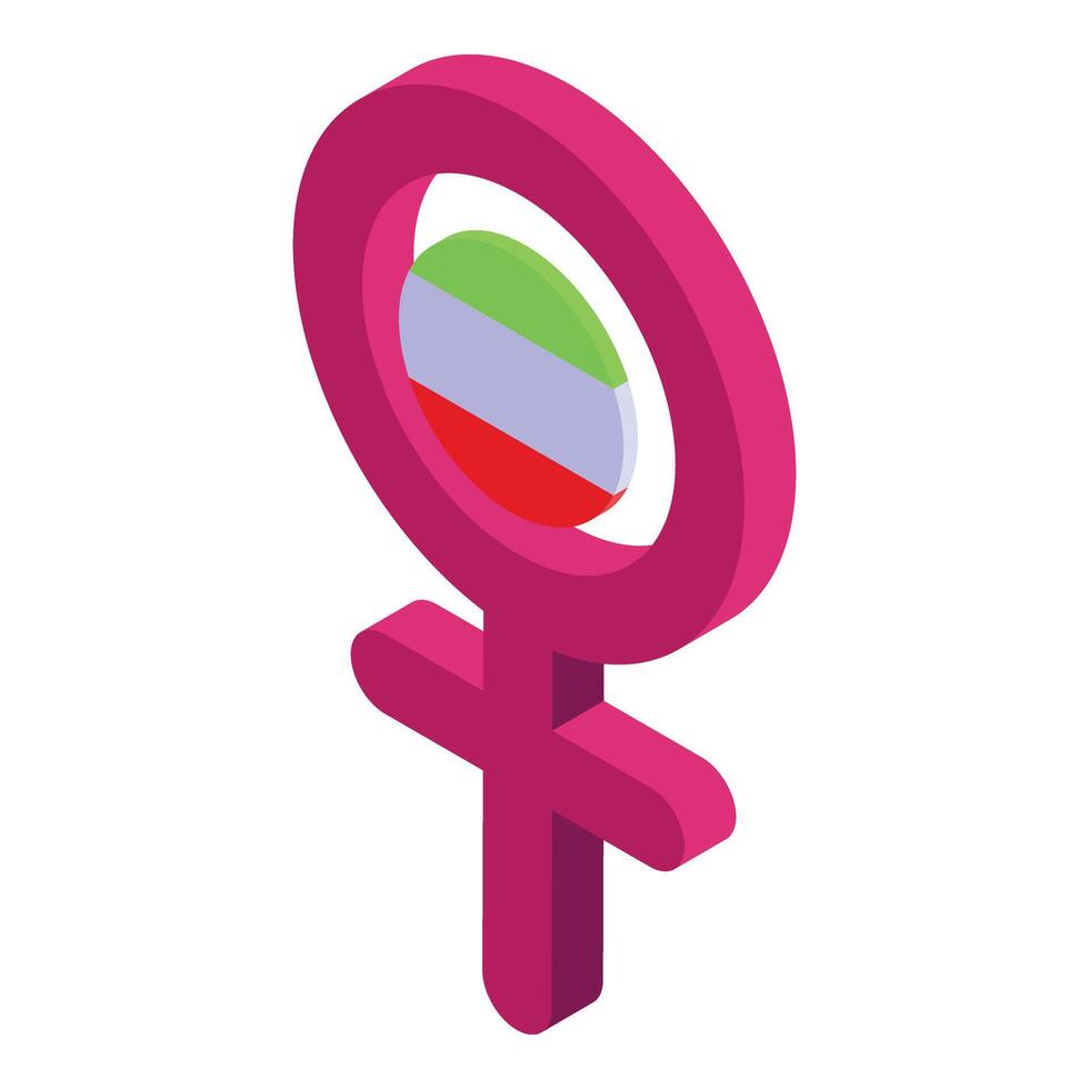 Female iran protest icon isometric vector. Social poster vector