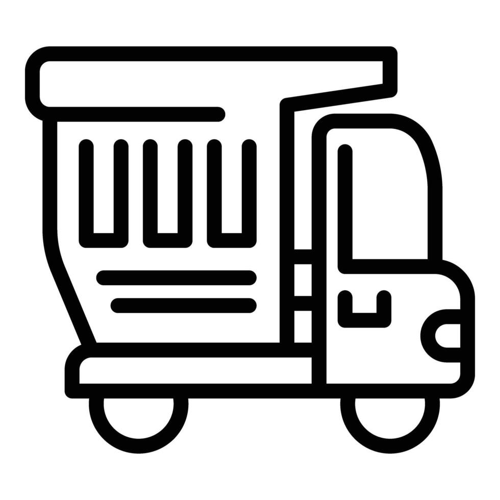 Paving car tipper icon outline vector. Automobile dump vector