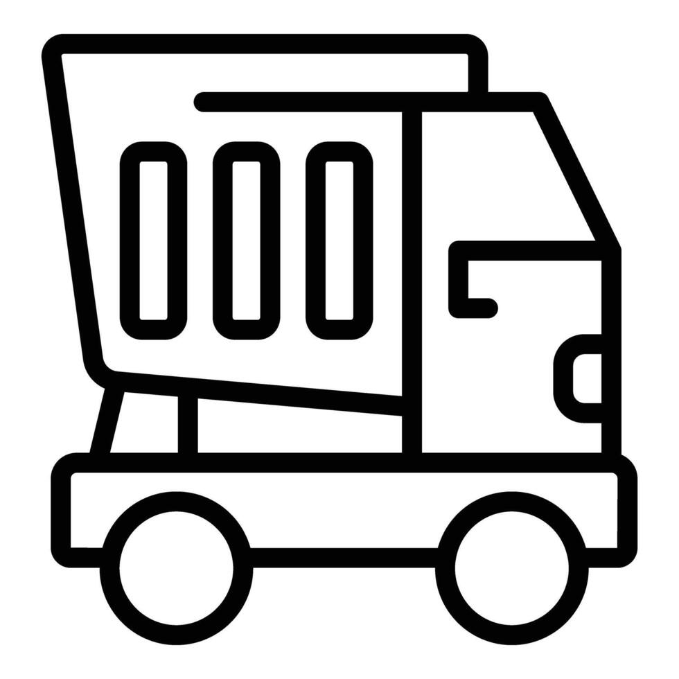 Dump car icon outline vector. Vehicle tipper vector