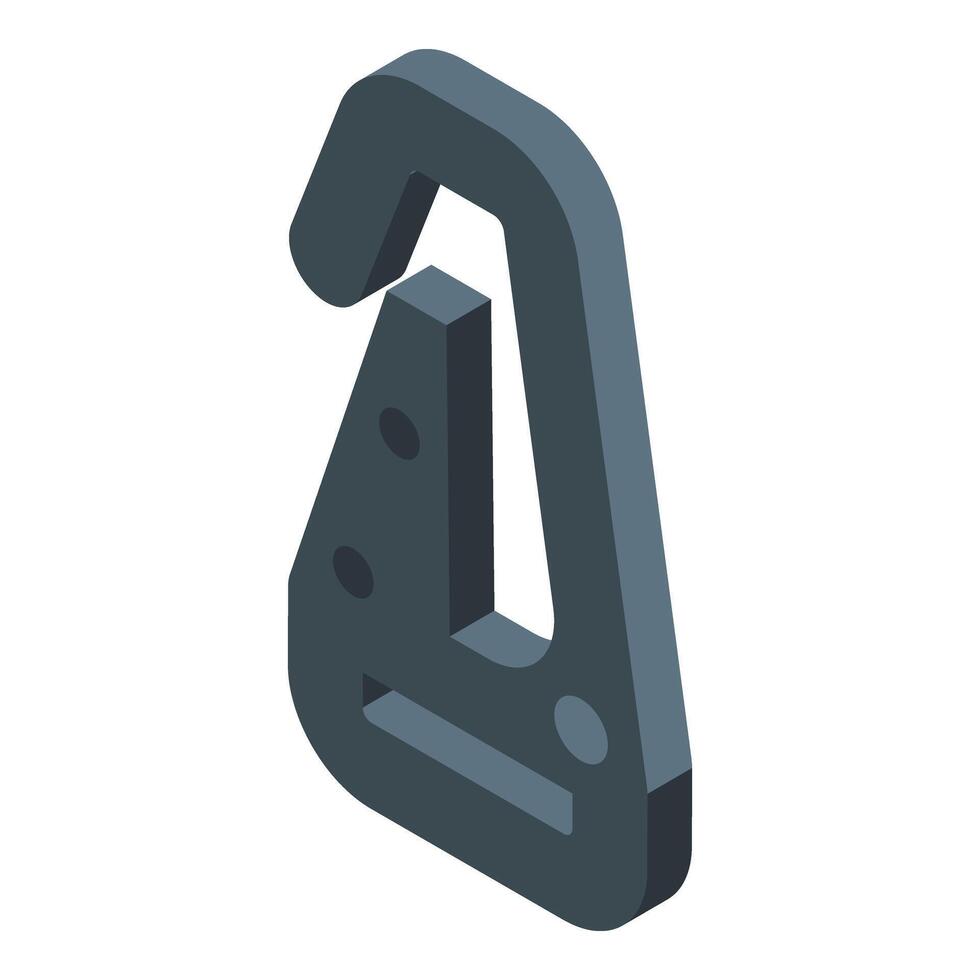 Carabine clip icon isometric vector. Hook climber vector