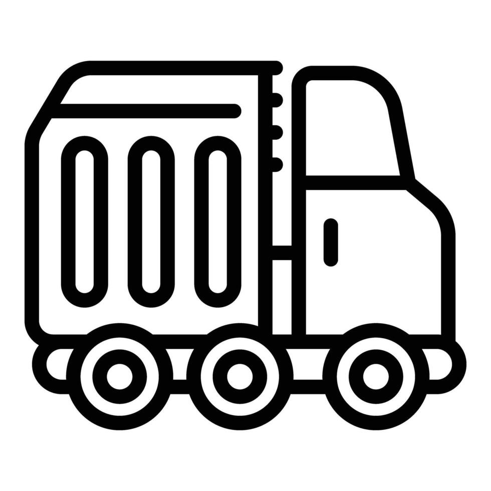 New car tipper icon outline vector. Unload transport vector