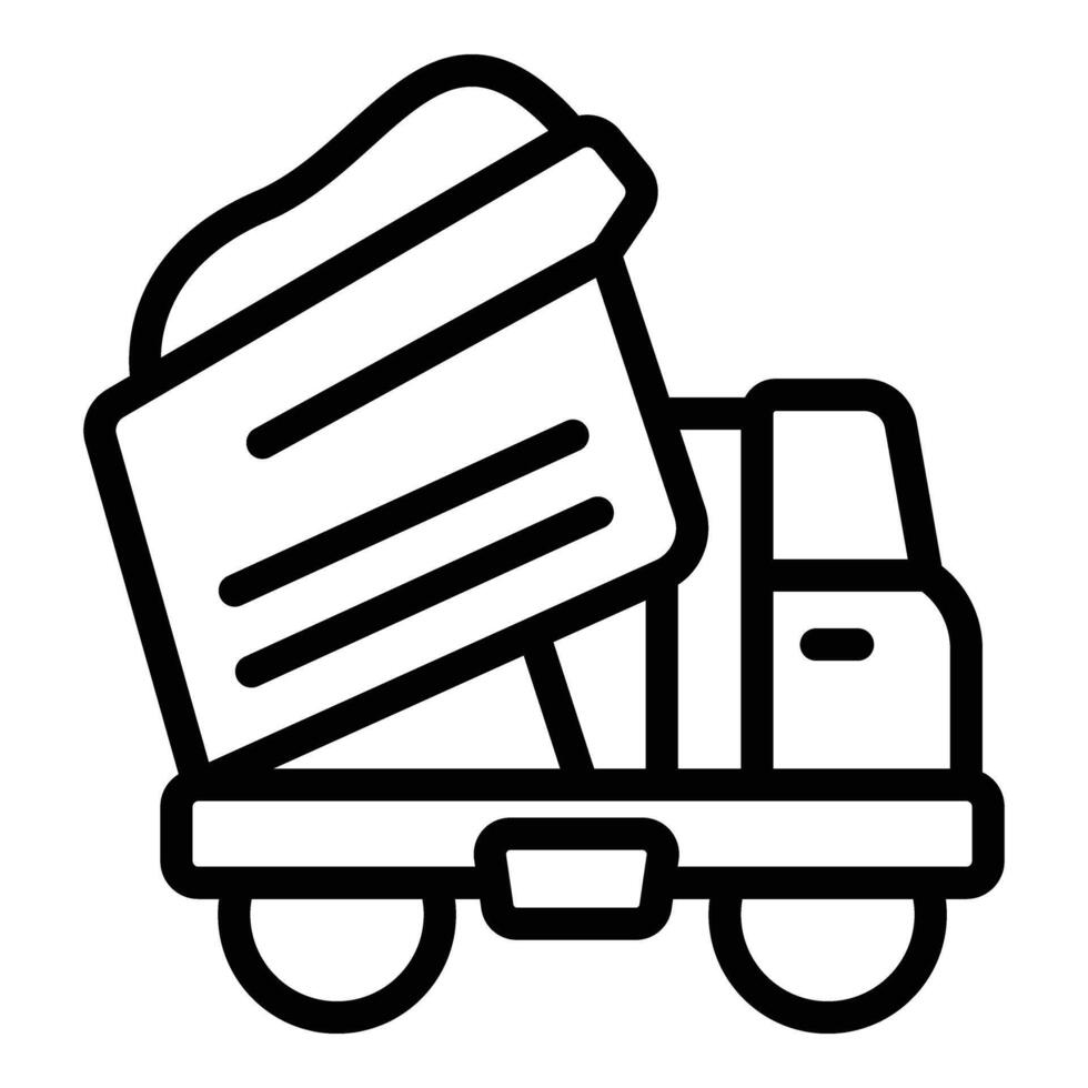 Full car tipper icon outline vector. Truck auto vehicle vector