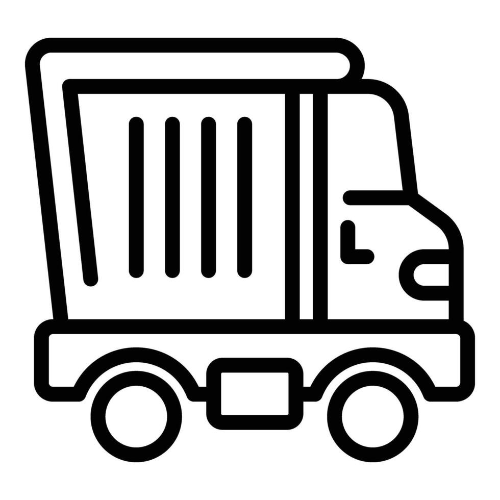 Dispatch road load icon outline vector. Truck container vector