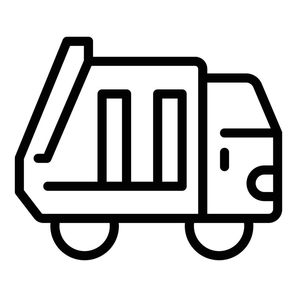 Auto tipper icon outline vector. Unload cargo vector