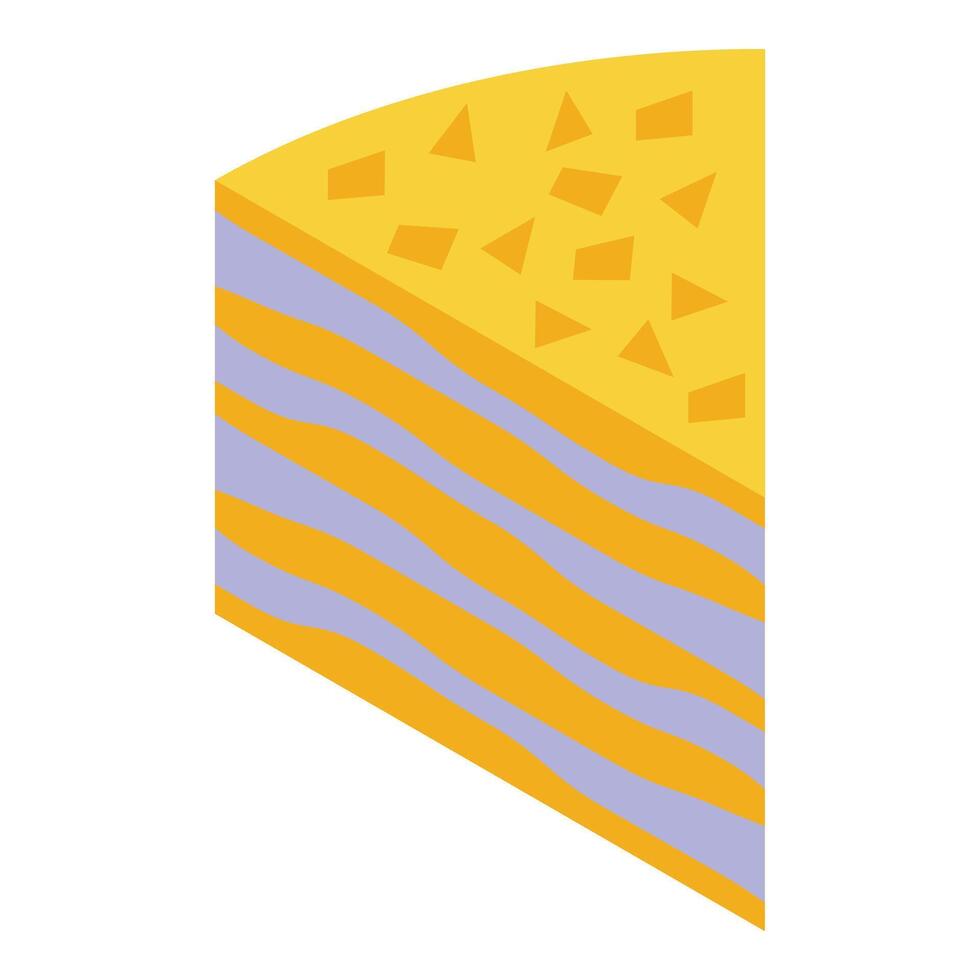 Slice cake icon isometric vector. Party fruit piece vector
