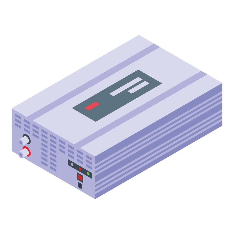 Steel inverter icon isometric vector. House power energy vector
