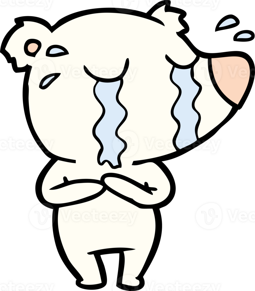 cartoon crying polar bear png