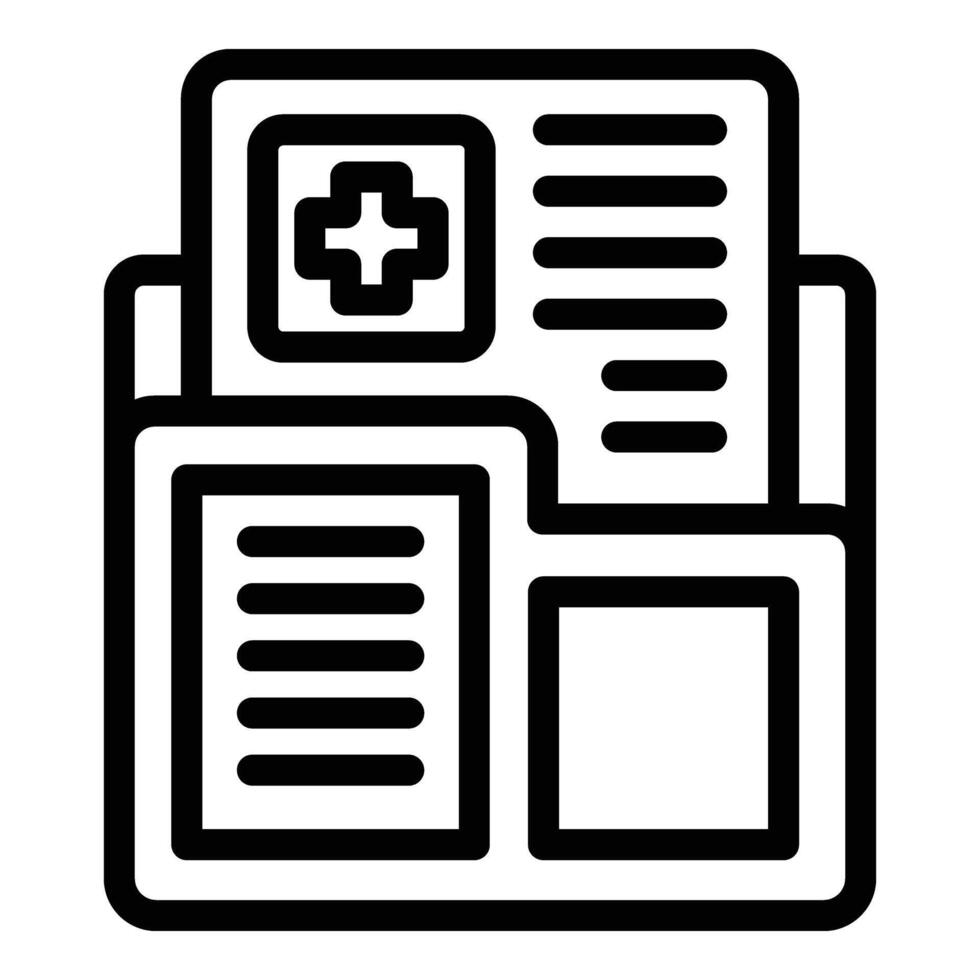 Visit folder medicine icon outline vector. Health clinic vector