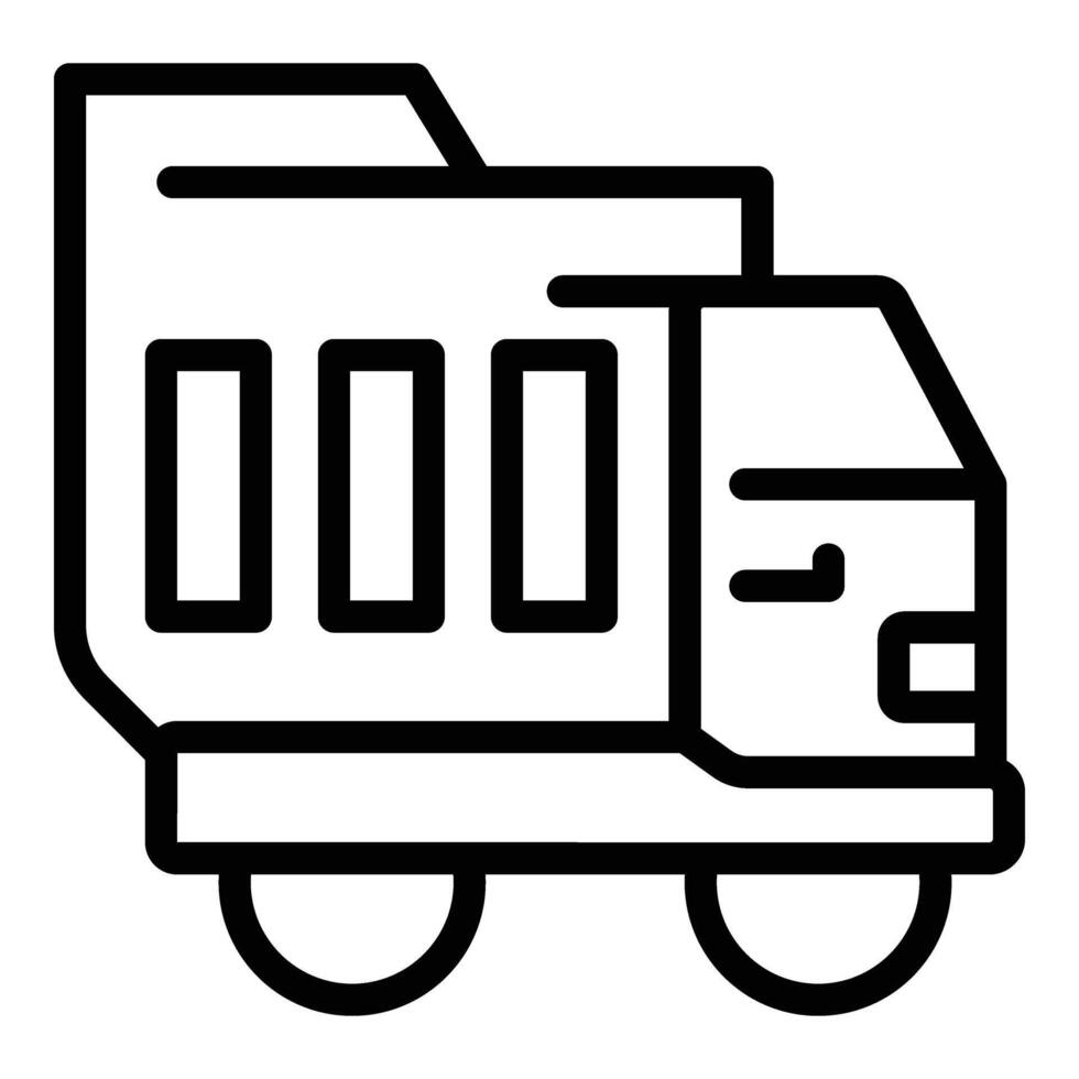 camión coche volquete icono contorno vector. edificio carga vector