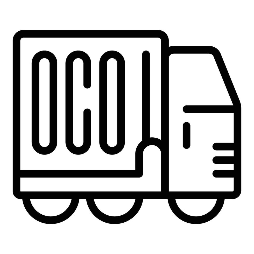 Cargo car tipper icon outline vector. Unload cargo delivery vector