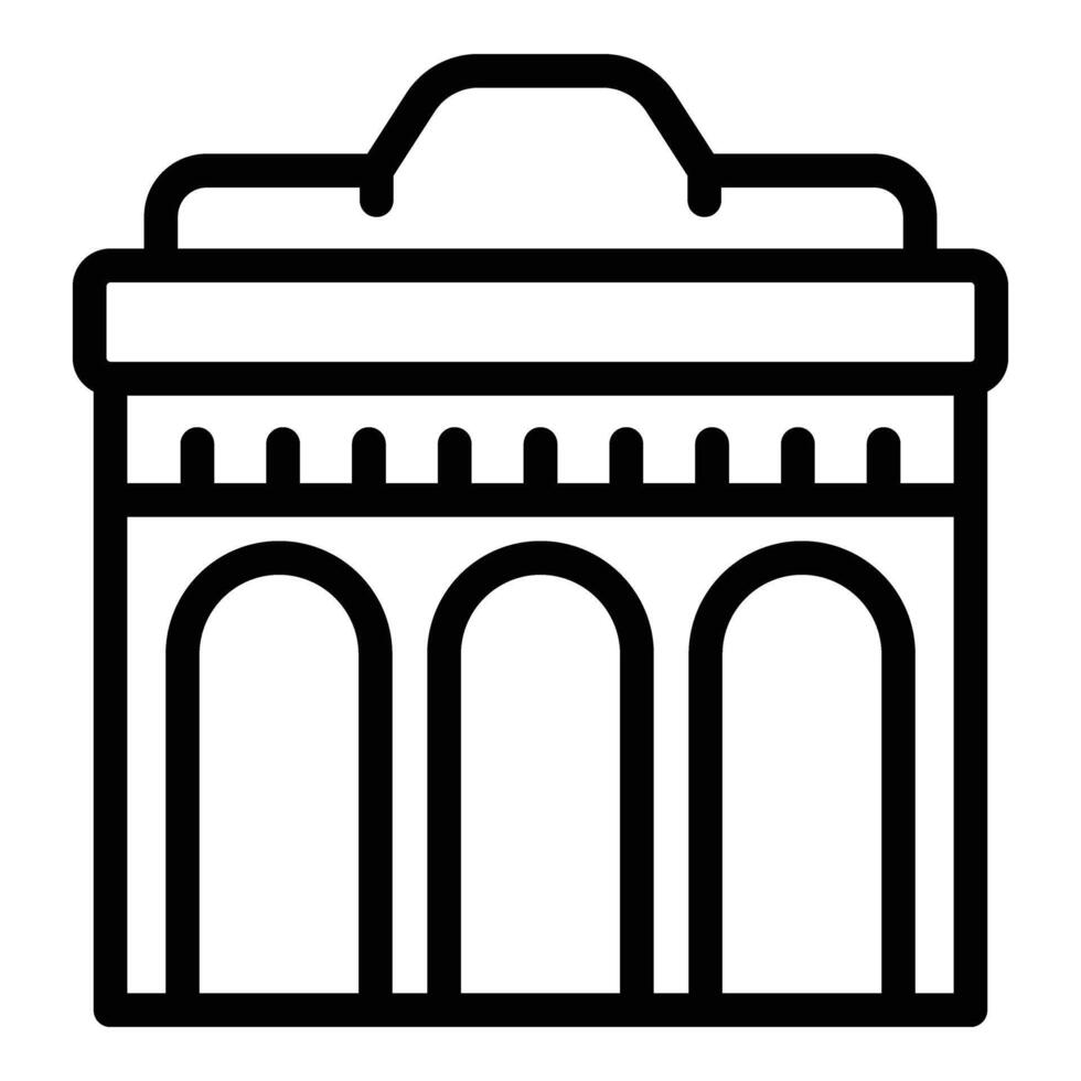 City landmark icon outline vector. City chapel vector