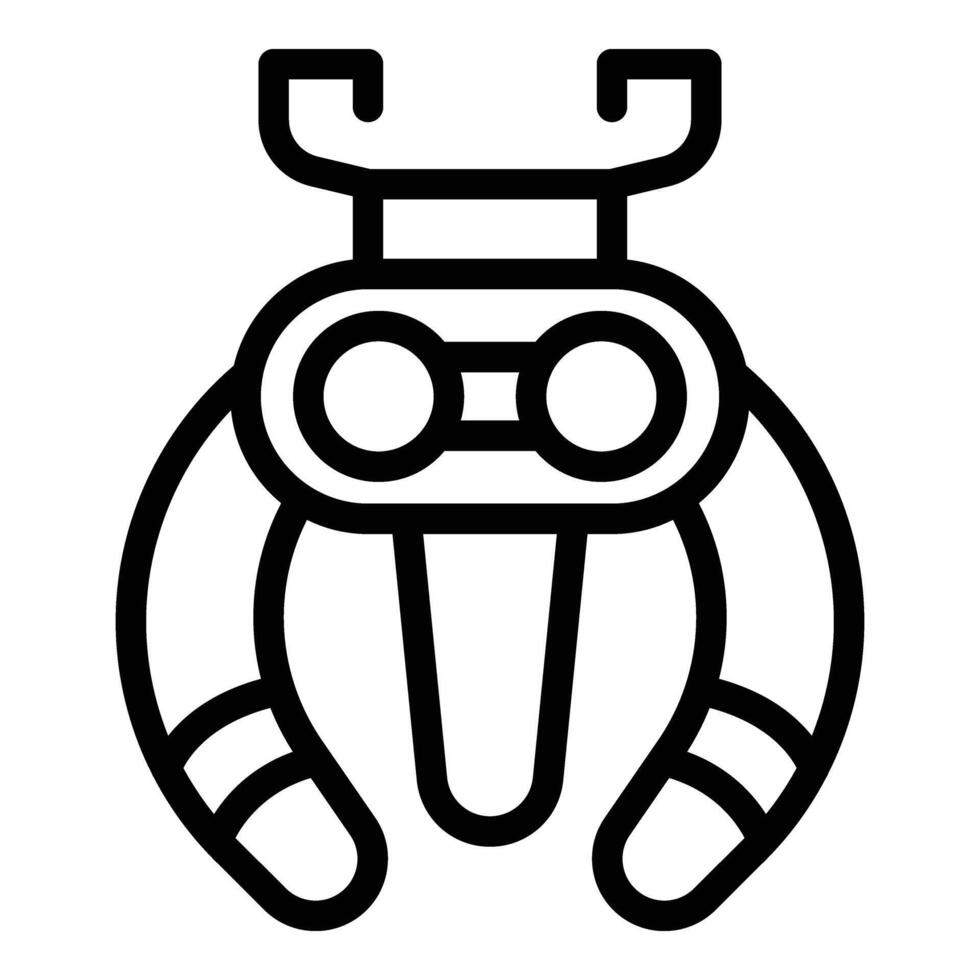 Play element crane icon outline vector. Game arcade vector