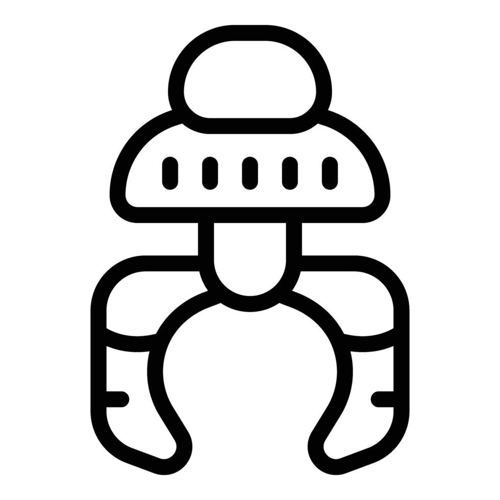 Arm robotic icon outline vector. Stick arcade reacher vector