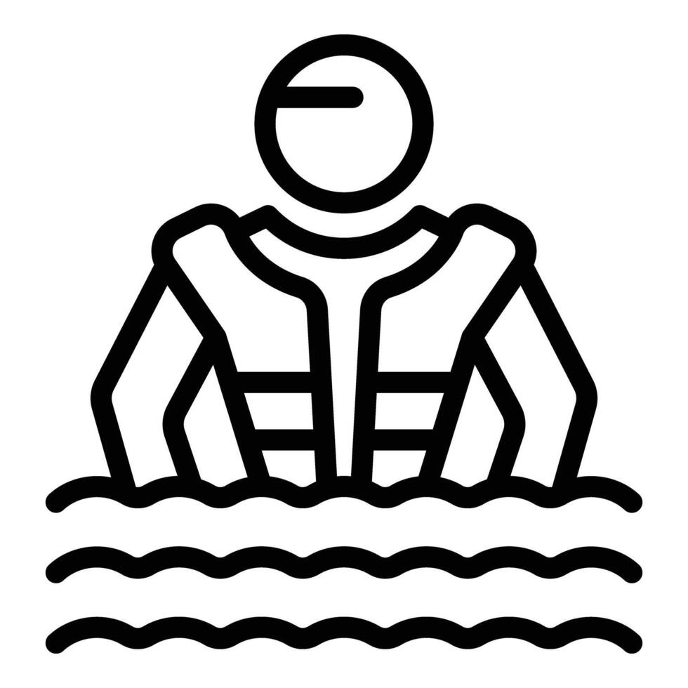 salvar persona en Oceano icono contorno vector. Oceano ruina vector