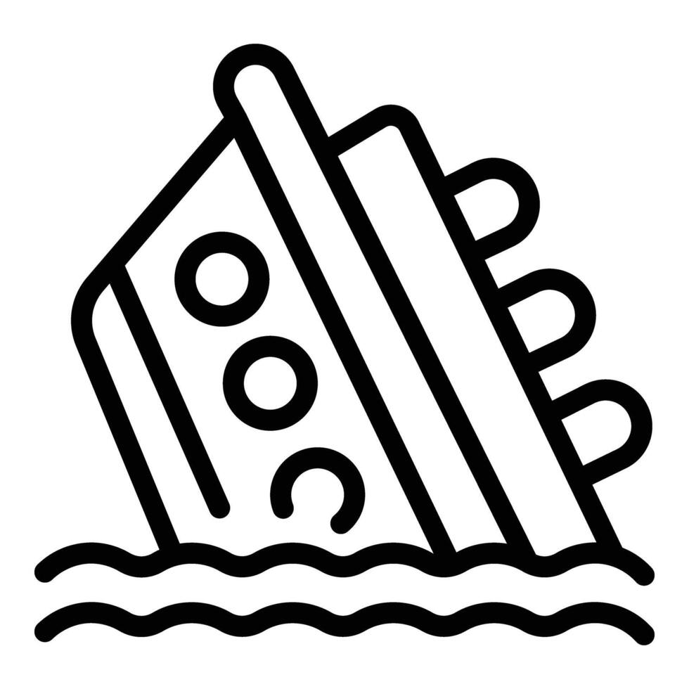 Wreck ocean ship icon outline vector. Cruise disaster vector