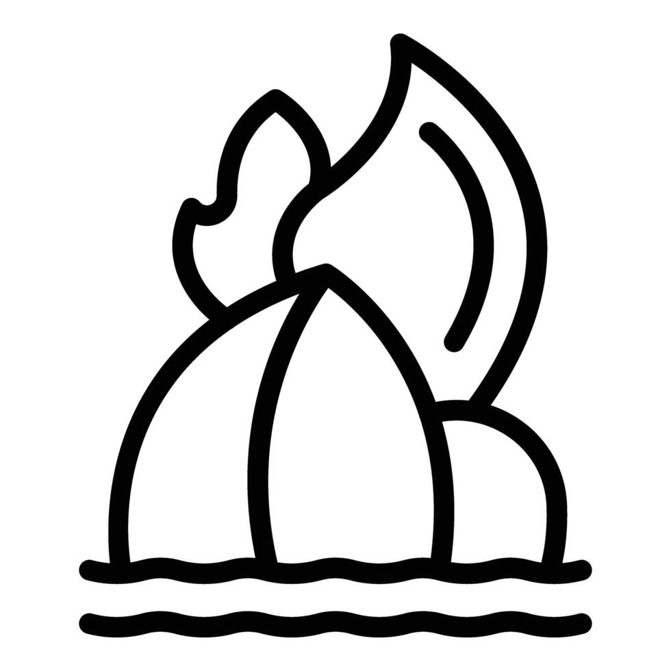 Burning ship marine icon outline vector. Vessel disaster vector