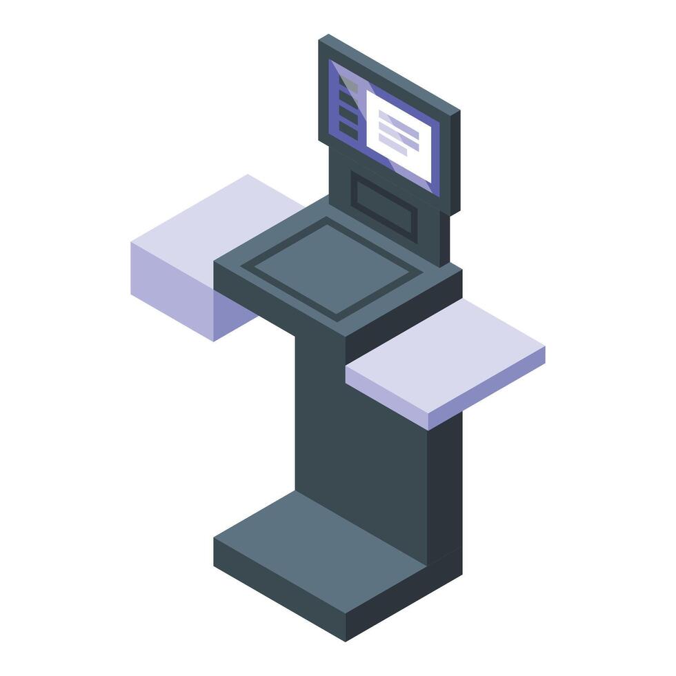 Space self service icon isometric vector. Payment serve vector