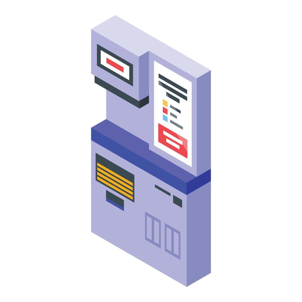 Terminal cash icon isometric vector. Modern payment vector