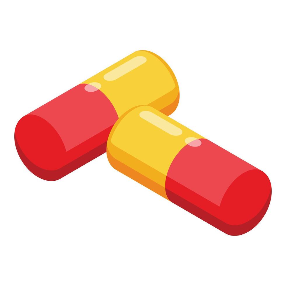 Dietary capsule icon isometric vector. Health protein vector